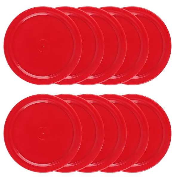 10 Pcs Air Hockey Pucks, 2.5 Inch Air Hockey Puck Set for Air Hockey Table, Red Home Air Hockey Heavy Replacement Pucks Parts Set for Game Tables Accessories, for Air Hockey Paddles and Pucks