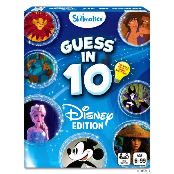Skillmatics Collectible Card Game - Guess in 10 Disney, Perfect for Girls, Boys, Kids, Teens, Adults Who Love Board Games, Cinderella, Mickey Mouse, Moana, Gifts for Ages 6, 7, 8, 9 and Up