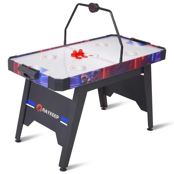 Air Hockey Table, Portable Hockey Game Table for Kids and Adults, Indoor Electric Game Table w/ 2 Pucks, 2 Pushers, Powerful Motor for Game Room, Family Recreation