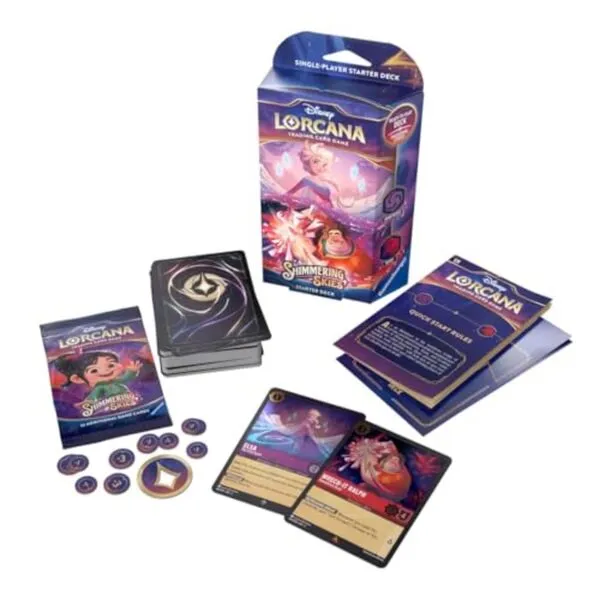 Ravensburger Disney Lorcana TCG: Shimmering Skies Starter Deck - Amethyst & Ruby for Ages 8 and Up