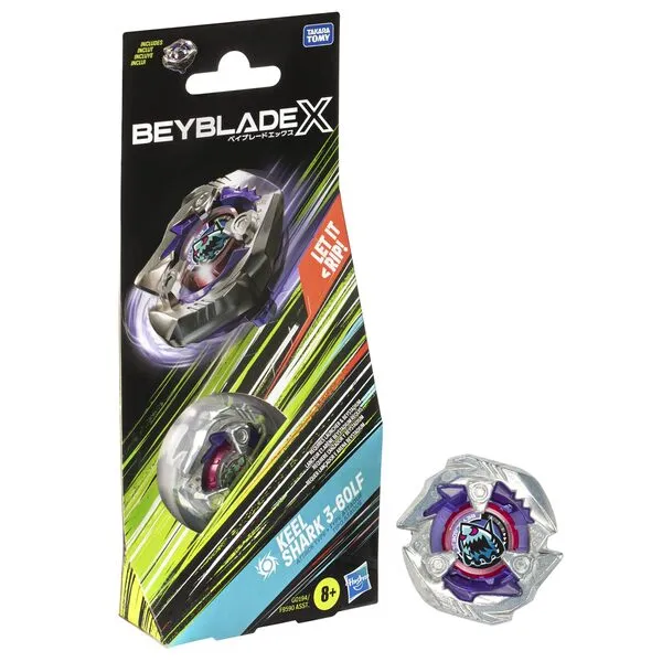 Beyblade X Keel Shark 3-60LF Booster Pack Set with Attack Type Right-Spinning Top; Battling Top Toys for 8 Year Old Boys and Girls
