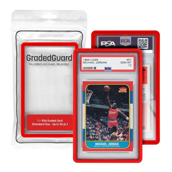 GradedGuard Graded Card Guard Case for Standard PSA Slab Case | Multiple Colors | Soft Touch Matte Finish | Stackable | Made to Fit PSA | Solid TPU and PC Design. (Red)