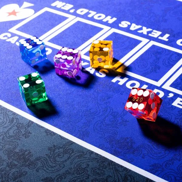 19mm Casino Style Craps Dice Sets- Grade AAA Precision Serialized with Razor Edges (Multi-color)