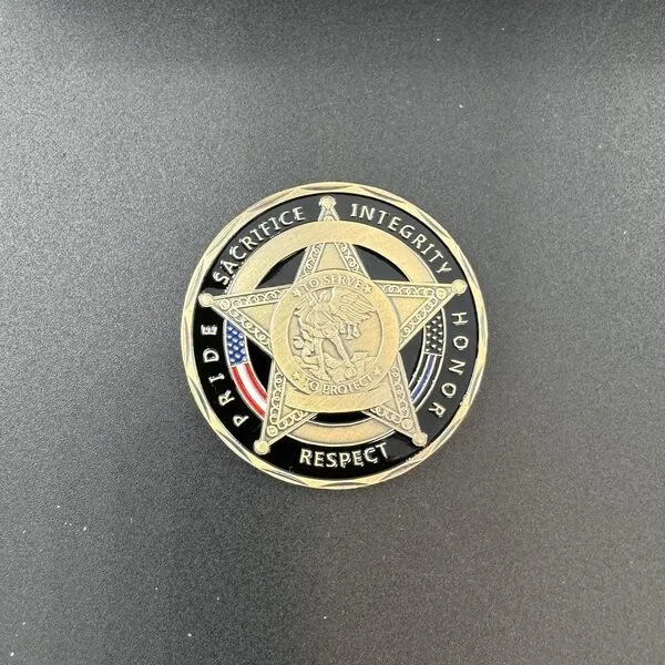 DFFDFF Thank You Police Officer Challenge Coin Saint Michael Prayer Coin Token Thank You for Your Service Gift