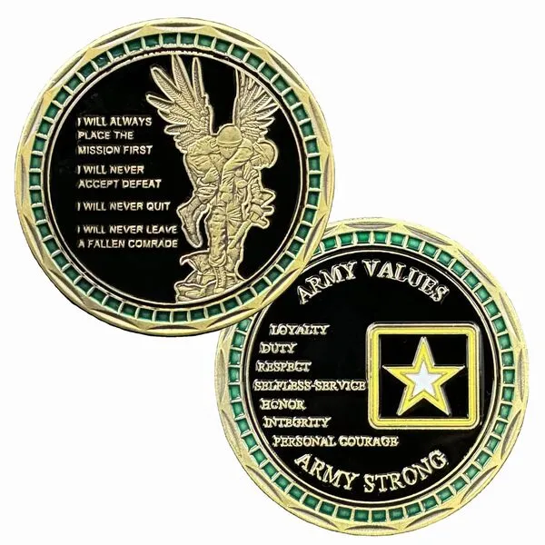 DFFDFF US Army Values Military Challenge Coin Warrior Ethos Coin Token Gift