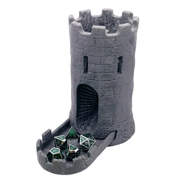 STAHLHAMMERS Dice Tower & Tray for Rolling and Randomizing Dice for DND, Pathfinder, and Other D&D RPG Roleplaying Games with Storage Compartment