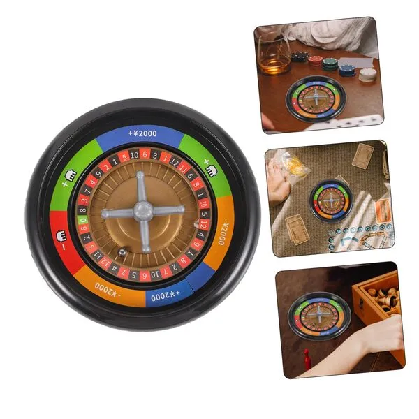 Abaodam Turntable Round Group Wheel Game Props Man Poker Wheel Prop Russia Ludo Roulette Component Steel Ball Game Wheel Prop bar Poker Wheel Party Game Poker Wheel