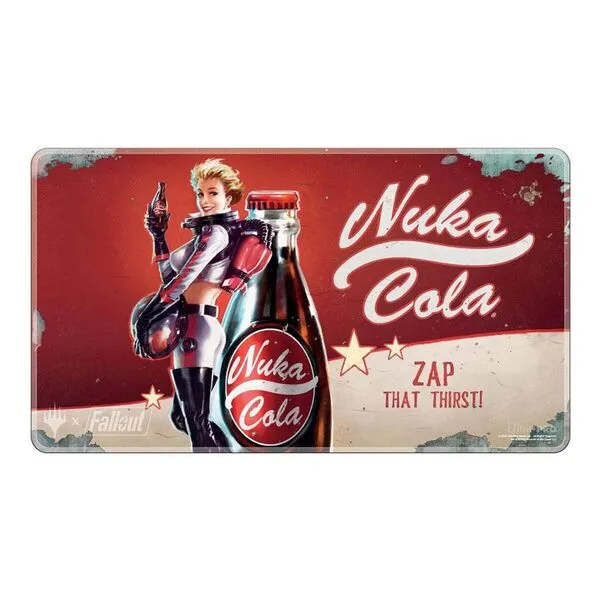 Ultra PRO - Fallout Holofoil Playmat - Nuka Cola Pinup - for Magic: The Gathering, Limited Edition Collectible Trading Tabletop Gaming Essentials Accessory Supplies