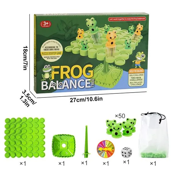 Frog Balance Game，Balance Board Game，Two-Player Balanced Tree Board Game, Montessori Frog Balance Tree Educational Toys, Children Desktop Game Gift for Boys Girls