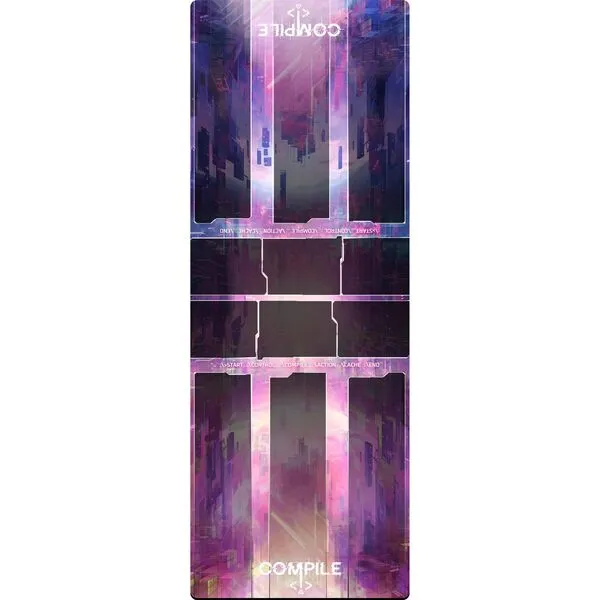 Greater Than Games: Compile: Playmat - Vinyl Neoprene Playmat to Organize Cards, Area Control Strategy Card Game Accessory, Measures 11 x 29.5 Inches