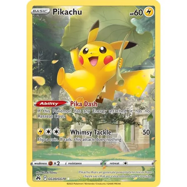Pokemon – Pikachu GG30/GG70 -Crown Zenith – Galarian Gallery – Full Art – Holo Card