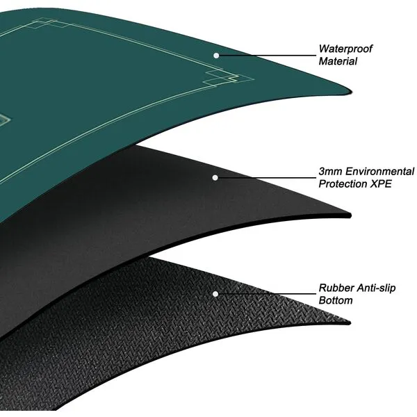 LHTHT 900x 400mm Poker Mat,Rubber Mat Poker Topper for Tables,Portable Poker Table,Games Everywhere