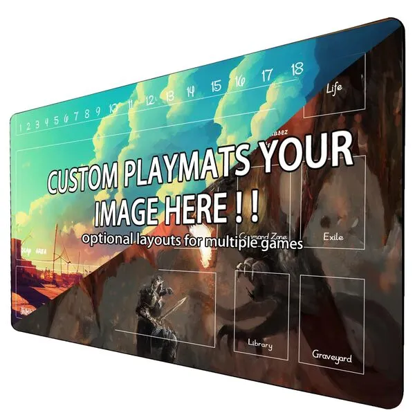 Custom Playmat for TCG Card Playing Game Personalize Your Gaming Experience Different Playzones Design Options Non-Slip Surface for MTG Yu-Gi-Oh Pokemon Lorcana Card Game