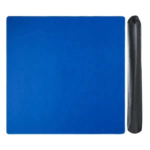 GUSTARIA Large Mahjong Mat with Black Carrying Bag, Anti Slip and Noise Reduction Table Cover for Mahjong, Poker, Card Games, Dominoes, Board Games, Slip Resistant Mat (Blue,31.5 inches)
