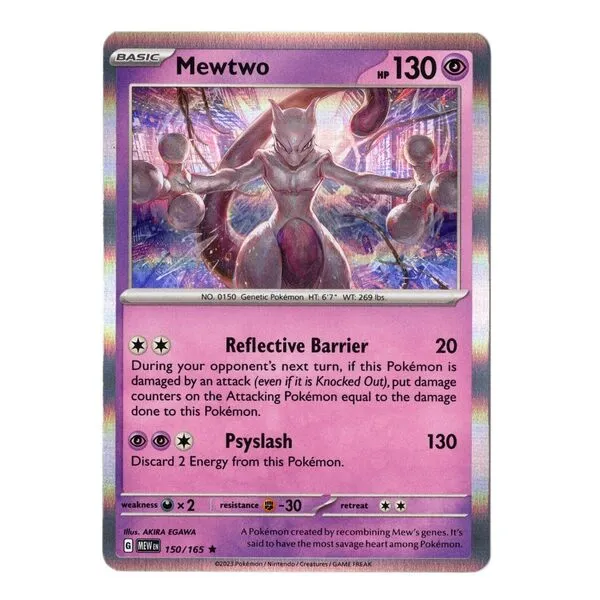 Pokemon – Mewtwo – 150/165 - Scarlet & Violet - 151 English Holo Rare Card