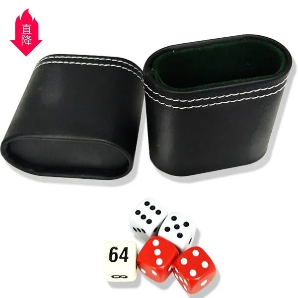 1Pcs Leather Dice Cup PU Leather Dice Shaker Cup Without Dice Quiet Shaking Portable Dice Cup for Backgammon Bar Party KTV Poker Liars Dice Party Games, Black