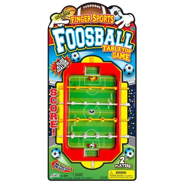 JA-RU Mini Foosball Table Game (1 Foosball Toy) Mini Arcade Tabletop Games. Soccer & Football Party Favors. Portable Handheld Games for Kids & Office Desk Toys. 255-1s