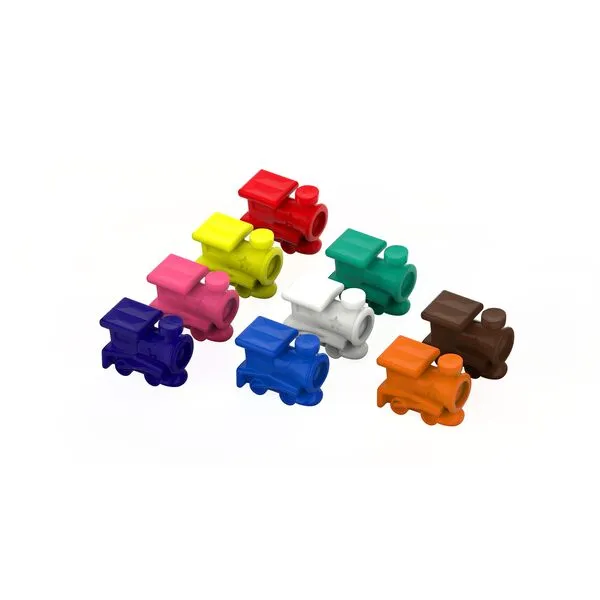Volareo Mexican Train Marker Train Accessory - Assorted Colors - Replacement Plastic Domino Train Markers for Mexican Train Dominoes (9 Pack)