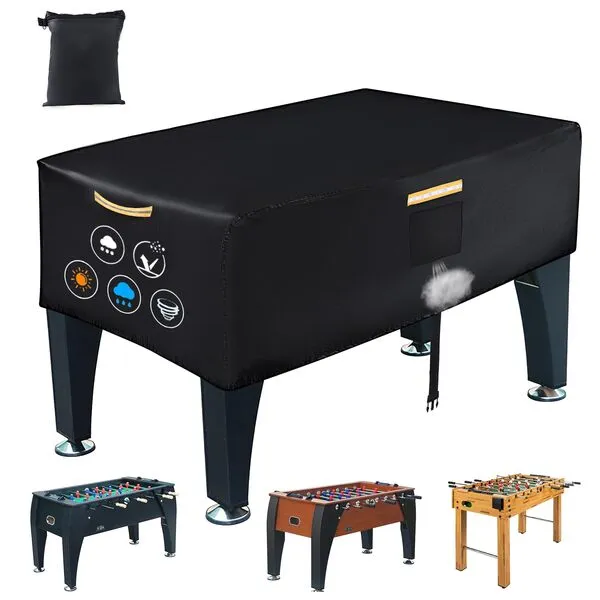 Foosball Table Cover Outdoor Waterproof,Heavy Duty 420D Soccer Table Cover,Game Table Cover with Windproof Buckle,Air Vent,4 Reflective Strip Handles,Universal Cover for Outdoor Indoor Foosball Table
