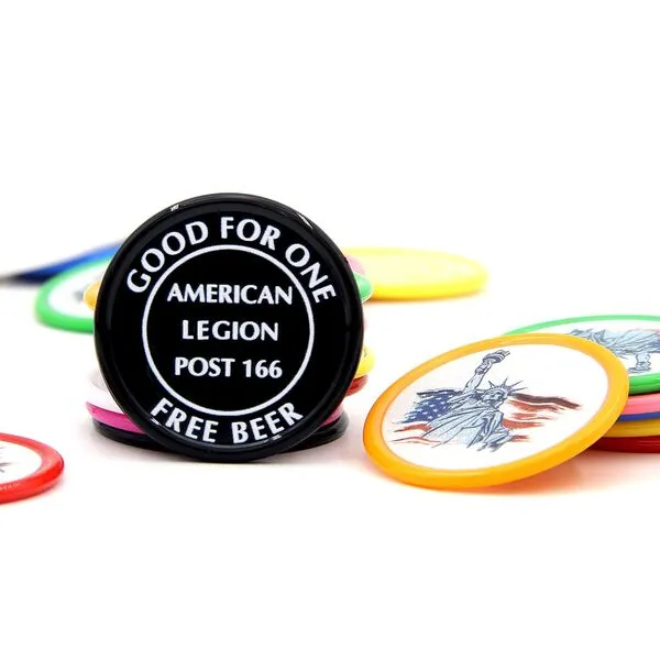 200 PCS Personalized Plastic Poker Chips, Full Color Print Your Logo and Text on The Chip, Good for Drink Tokens, Poker Card Game