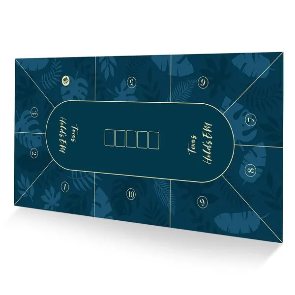 IKULE 70 x 36 Inch Professional Poker Mat, 10 Players Portable Rubber Texas Hold'em Poker Table Top Layout Play Cards, Poker Games, Blackjack, Casino