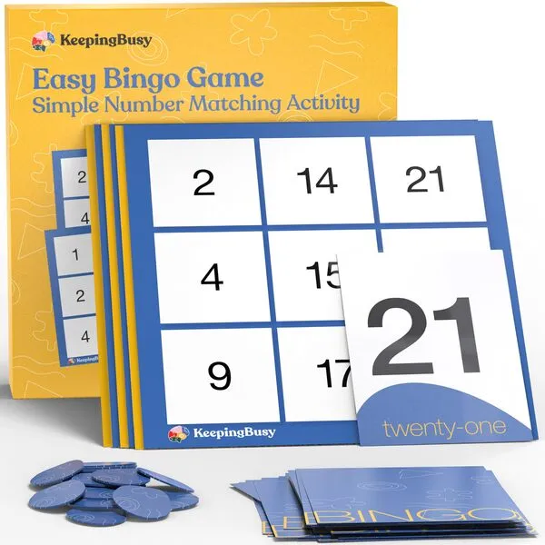 Keeping Busy Bingo Dementia Activities for Seniors | Cards, Chips & 6 Board Set Alzheimers Activities for Elderly with Dementia Products | Busy Boxes for Dementia Patients Dementia Games Elderly Games