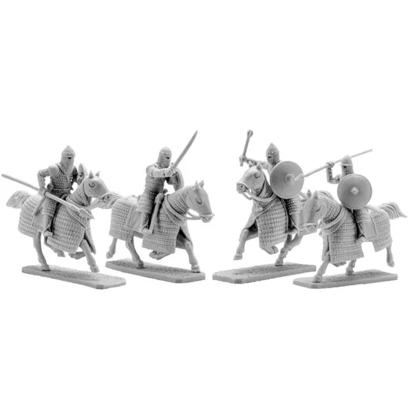 Set of 4 Byzantine Cataphracts. 28 mm Miniatures Ideal for Games Like SAGA and Other Wargames. Produced by V&V Miniatures
