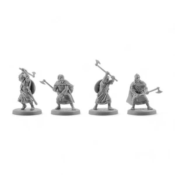 Set of 4 Irish Hearthguard. 28 mm Miniatures. Ideal for Games Like SAGA and Other Wargames. Produced by V&V Miniatures