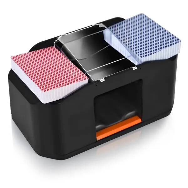 YOOUT Automatic Card Shuffler 1/2 Decks, Electronic Casino Poker Card Shuffling Machine - Battery Operated for Phase10, Texas Hold\'em, Poker, Home Card Games (Black)