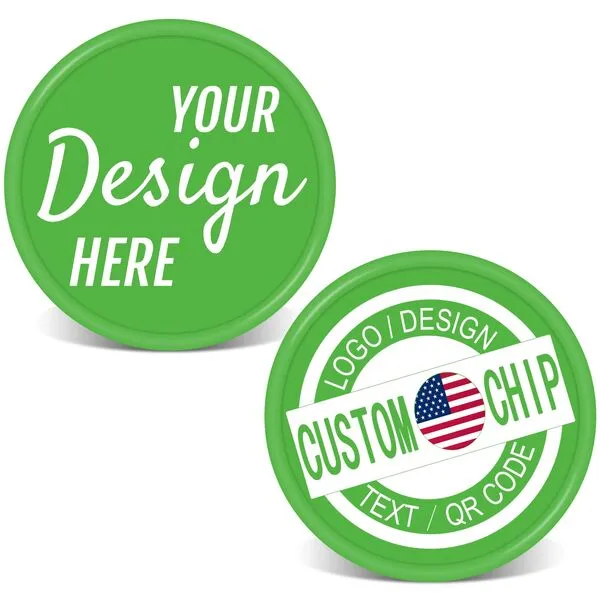 ZLYXIU 500 Personalized Plastic Chips, Custom Poker Chip, Print Your Logo Image or Text, Good for Golf Ball Markers, Challenge Coins, Business Cards, Drink Tokens