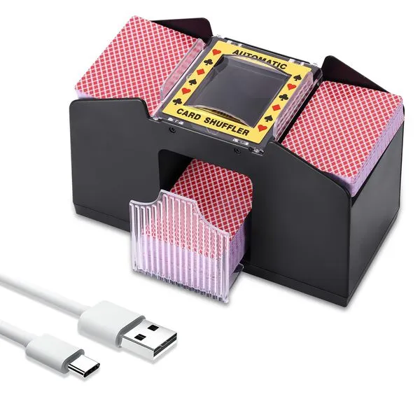 AOZBZ Card Shuffler, Automatic Card Shuffler Machine Electronic Casino Poker Card Shuffling Support Battery Operated and USB Charging Playing Card Shuffling Tool