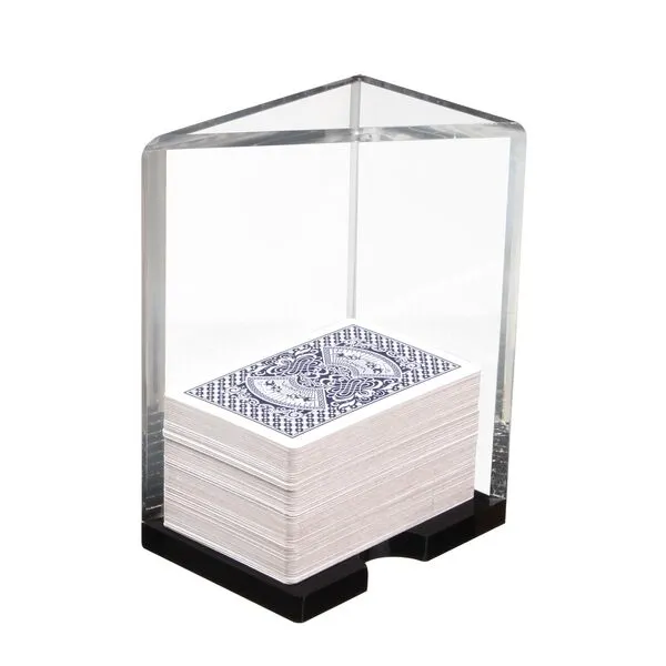 KVMORZE 6 Deck Clear Blackjack Shoe and Discard Tray, Acrylic Dispenser Discard Holder Trays for Blackjack Game, Blackjack Dealing Shoe Card Dispenser for Playing Cards, Poker Accessories (6-Deck（01）)
