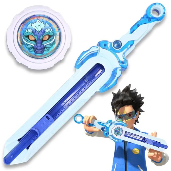 INFINITY NADO Bey Battling Blade Toys, Mini Nado Sword, Spinning Top and Sword Launcher Battle Set Toys for Kids Ages 5-7 8-12, Bey Mini Battle Blade Brust Sword Toys for Boys, Blue