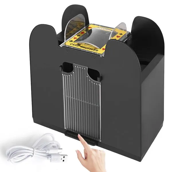 6-Deck Automatic Card Shuffler, Casino Card Shufflers for Poker, Bicycle, Phase10, Texas Hold\'em, Blackjack, Family Party Club Card Game