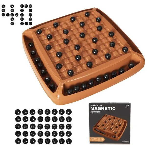 Magnetic Chess Game, Magnet Game Board Games for Kids and Adults, 40pcs Magnetic Chess Set Ideal for Family and Friend Game Night, 2-4 Players